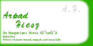 arpad hiesz business card